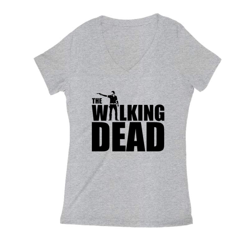 Walking dead logo with Rick Női V Kivágott póló