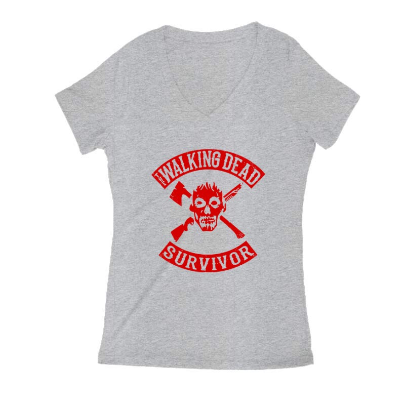 Walking Dead Survivor Női V Kivágott póló