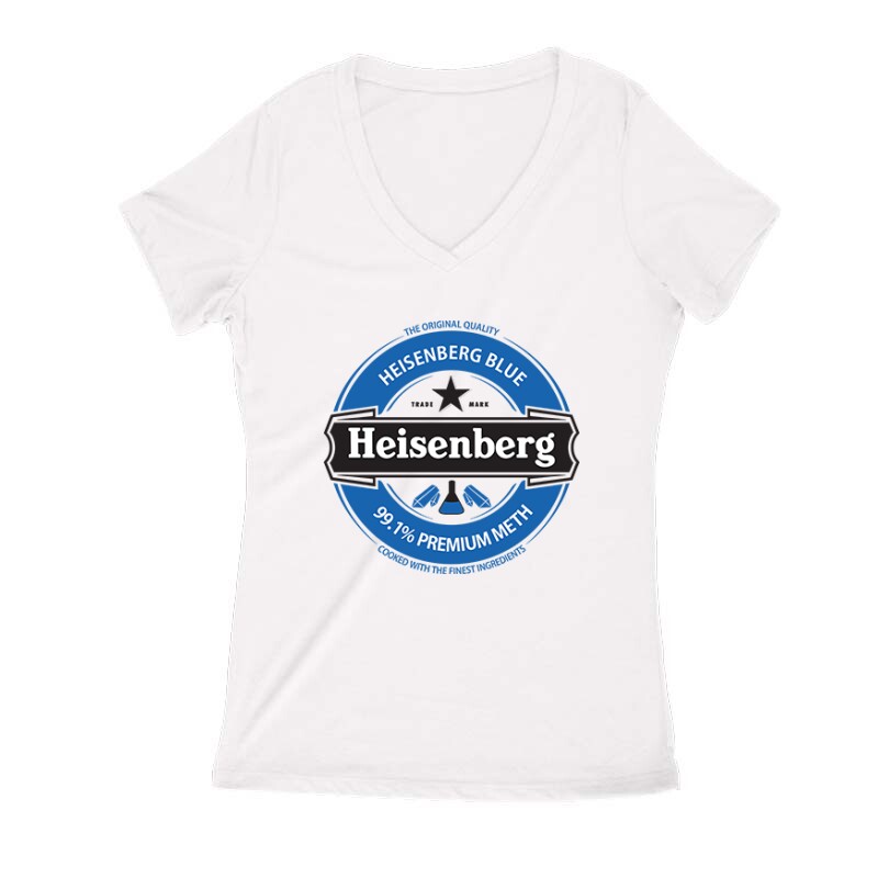 Heisenberg Blue Logo2 Női V Kivágott póló