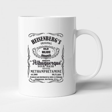 Heisenberg whiskey label Bögre