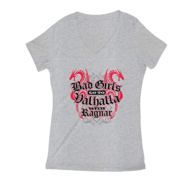 Bad Girls Go to Valhalla Női V Kivágott póló