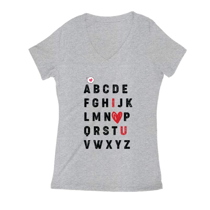 ABC I love you Női V Kivágott póló