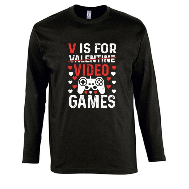 V is for Video Game Hosszú Ujjú Póló
