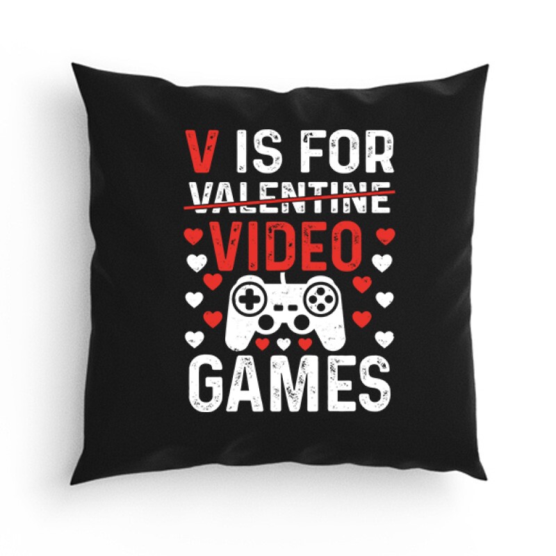 V is for Video Game Párna