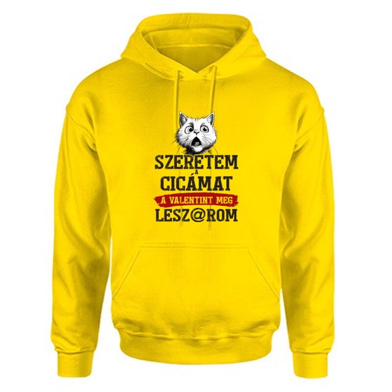 Szeretem a cicámat Unisex Kapucnis Pulcsi