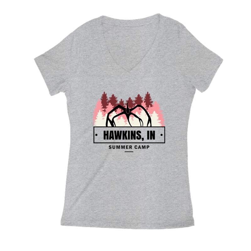 Hawkins Inn Demorgorgon Női V Kivágott póló