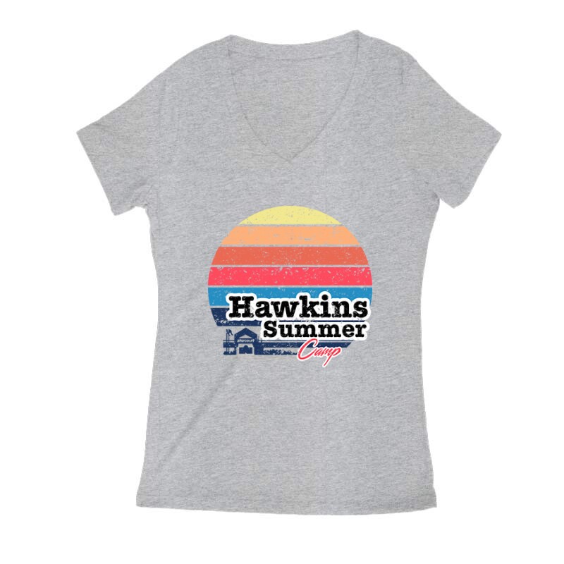 Hawkins Inn Summer Camp Női V Kivágott póló