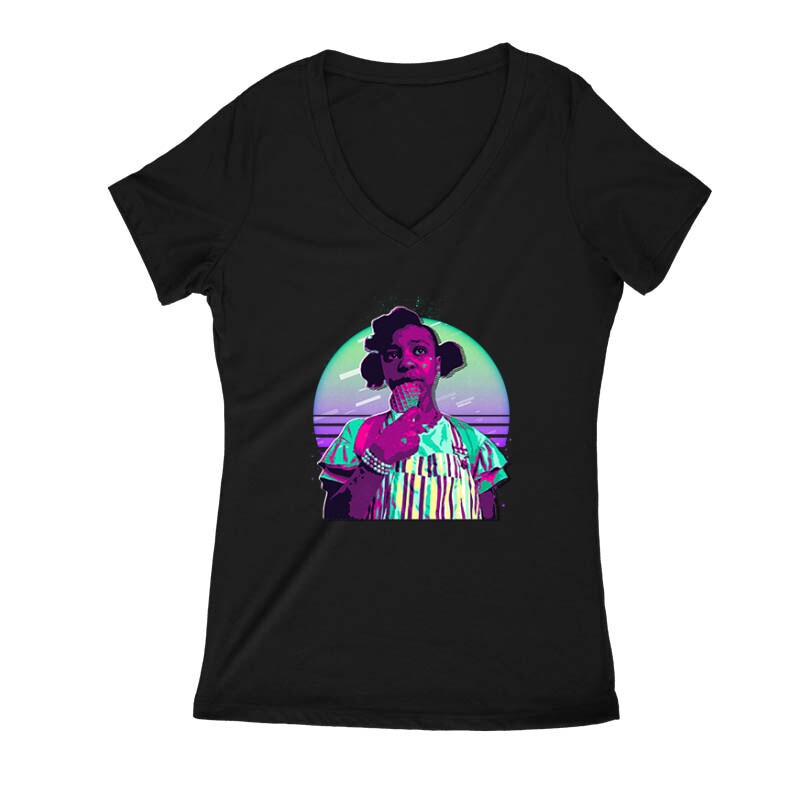 Stranger Things karakter - Erica Női V Kivágott póló