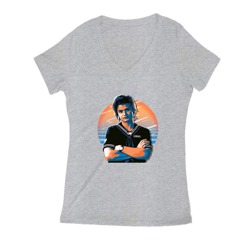 Stranger Things karakter - Steve Női V Kivágott póló