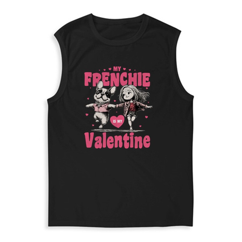 Frenchie is my valentine Férfi Trikó