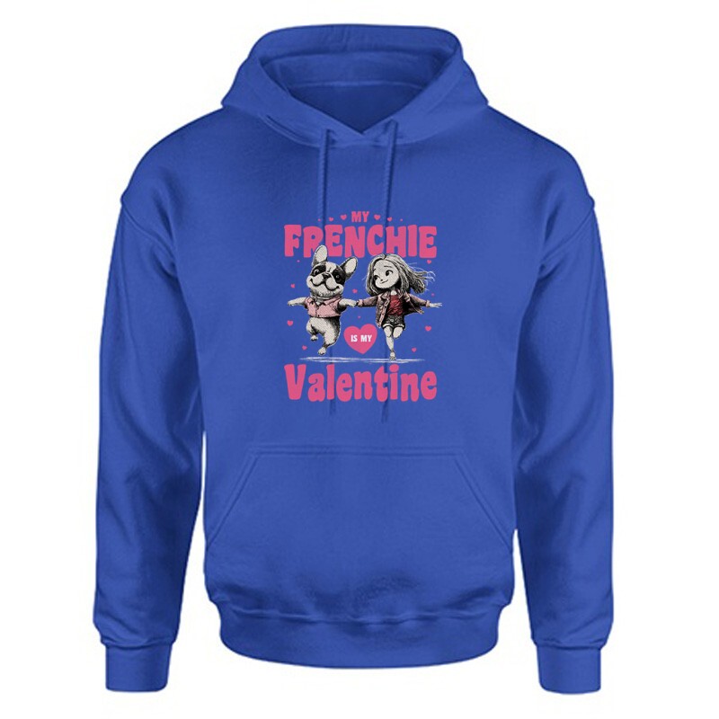 Frenchie is my valentine Unisex Kapucnis Pulcsi