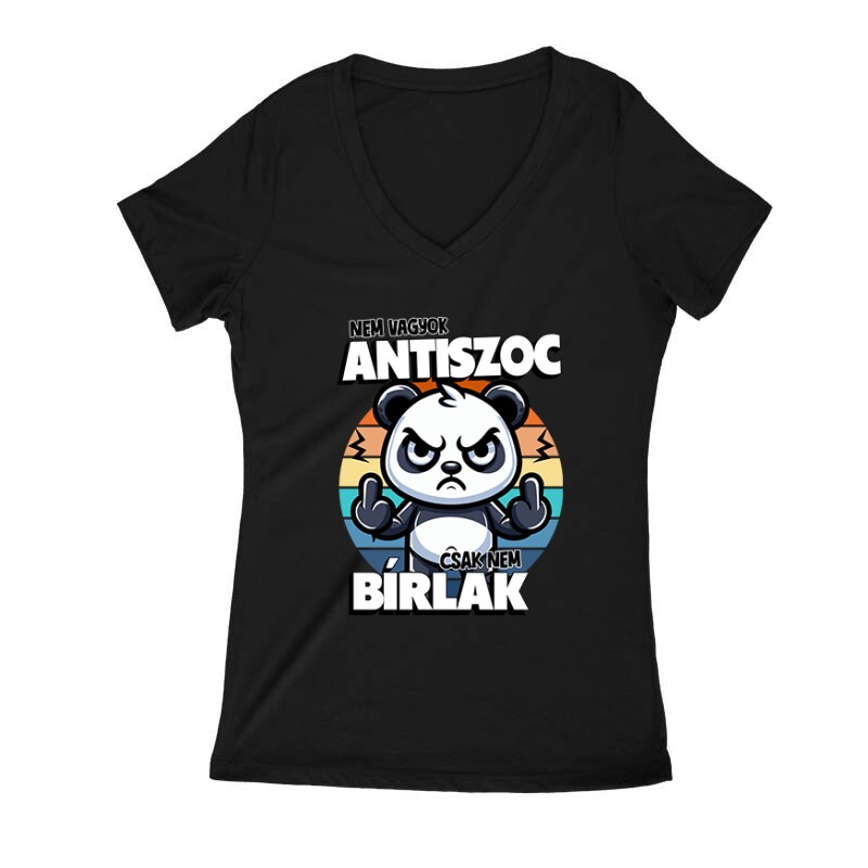 Nem vagyok antiszoc, csak nem bírlak Női V Kivágott póló