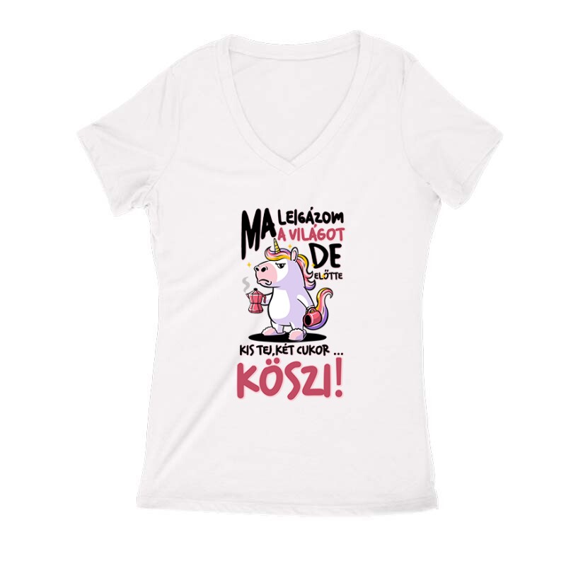 Kis tej, két cukor köszi Női V Kivágott póló