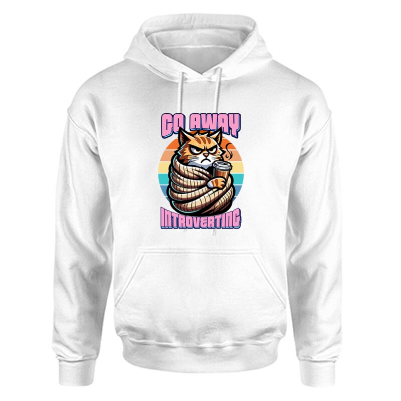 Go away i'm introverting cat Unisex Kapucnis Pulcsi