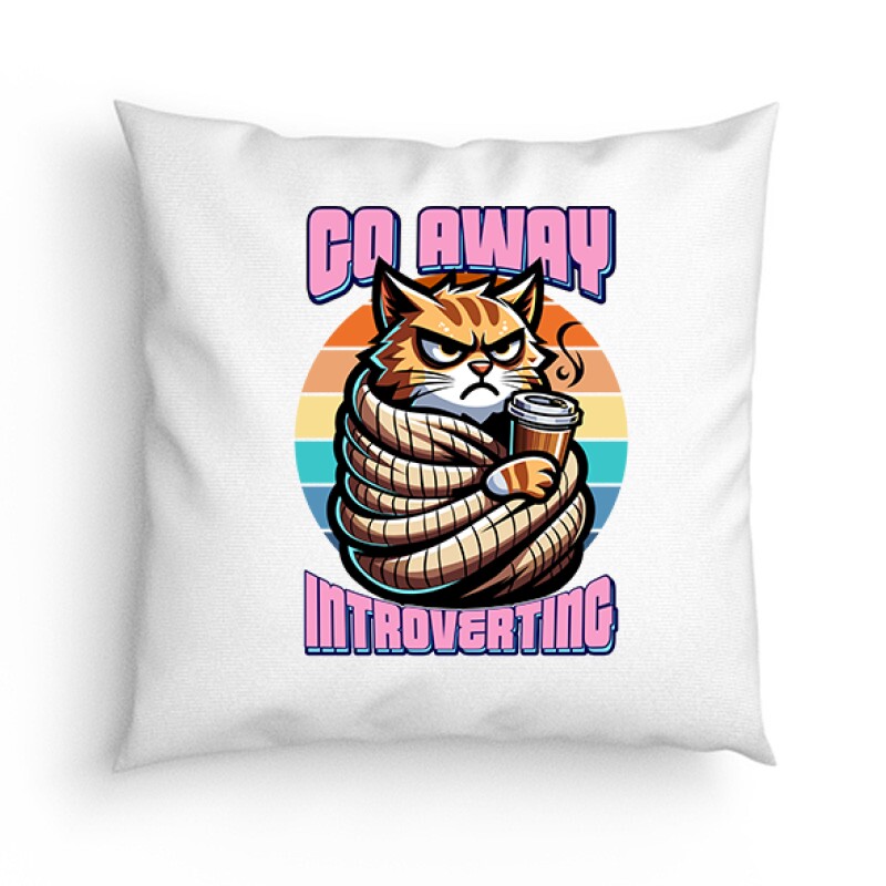 Go away i'm introverting cat Párna