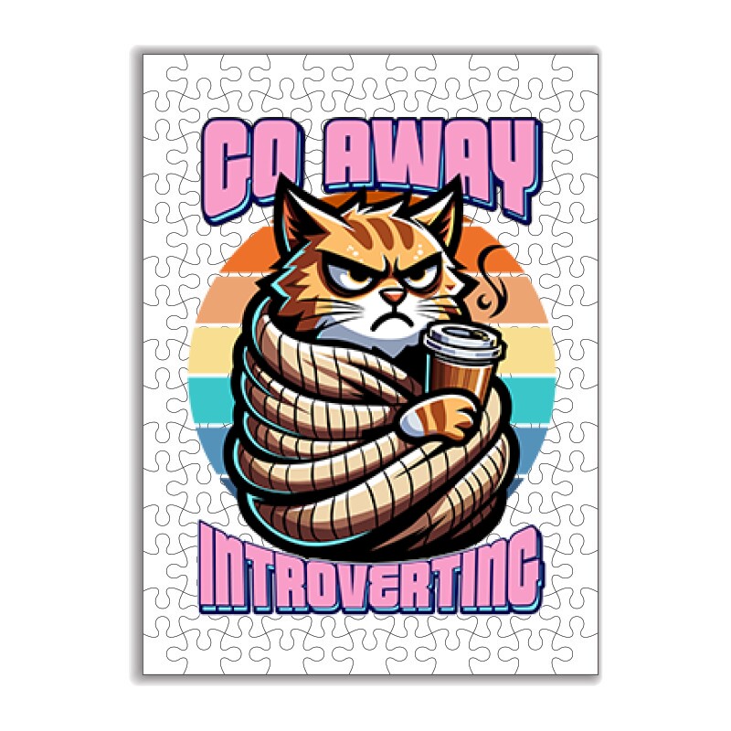 Go away i'm introverting cat Puzzle