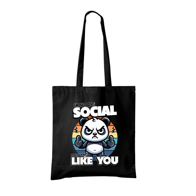 i'm not antisocial panda Bevásárló Táska