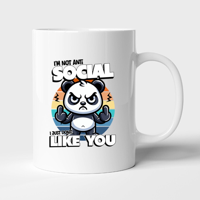i'm not antisocial panda Bögre