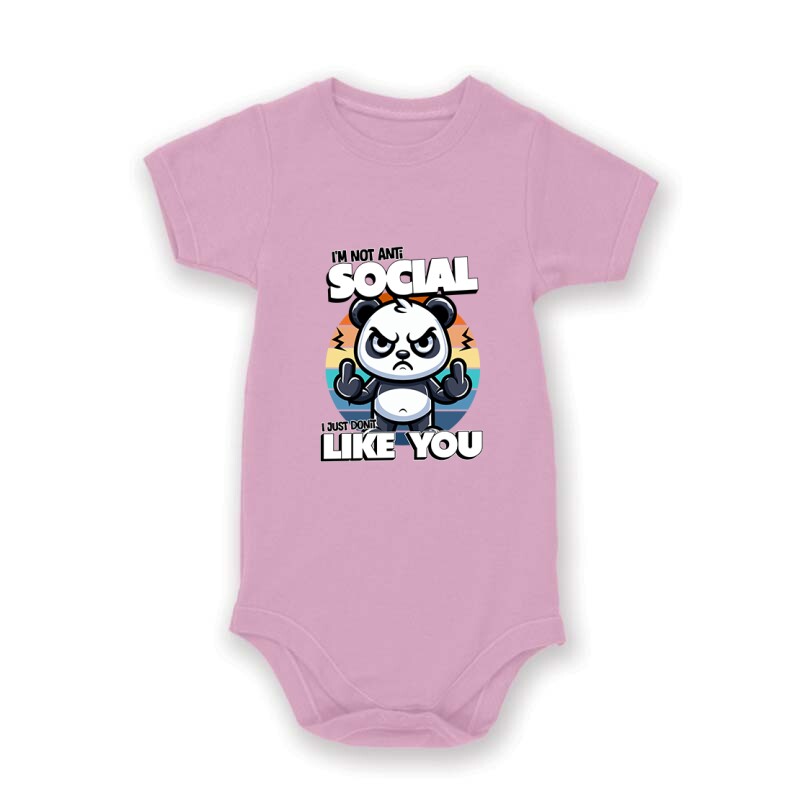i'm not antisocial panda Baby Body