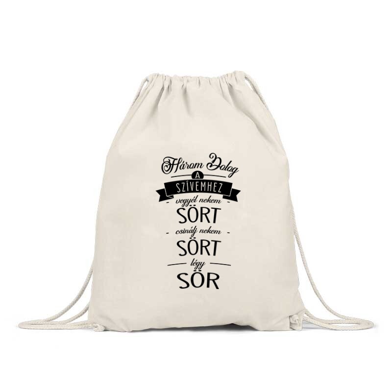 Három dolog a szívemhez - Sör Hátizsák
