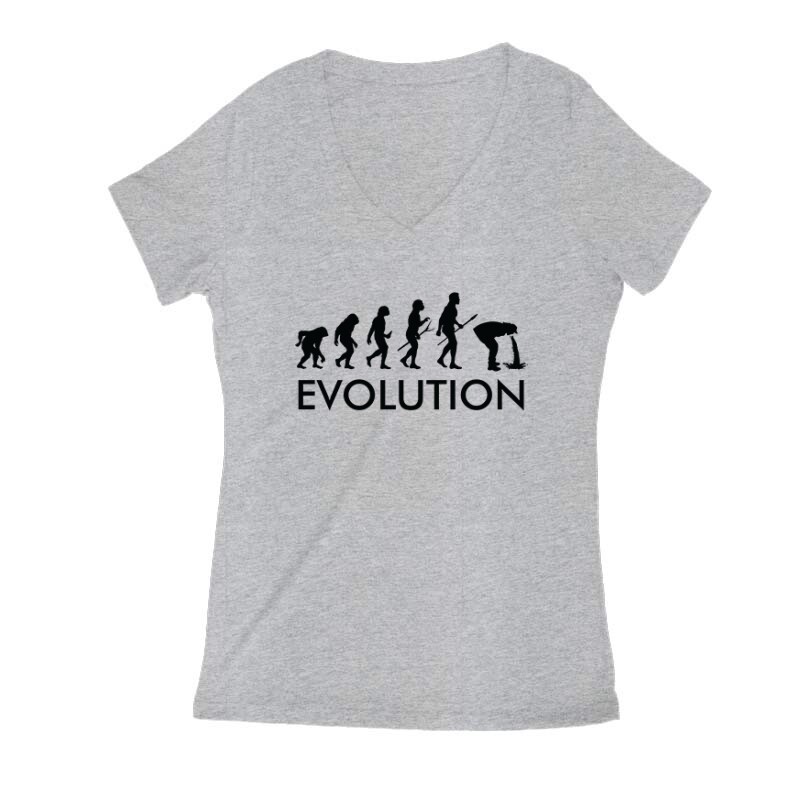 Evolution - hányás Női V Kivágott póló