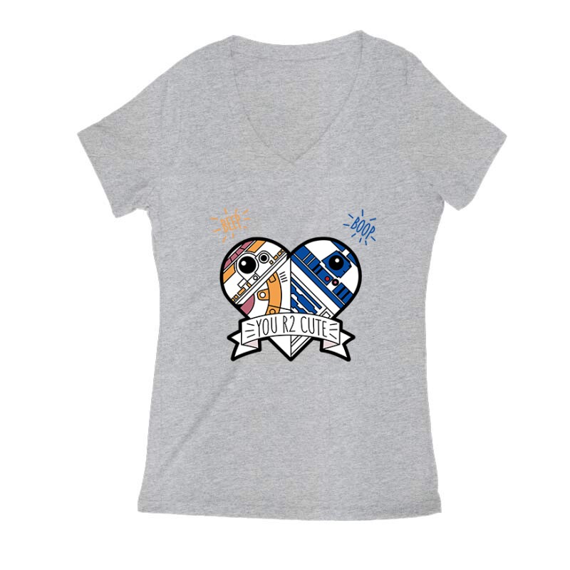 You R2 Cute Női V Kivágott póló