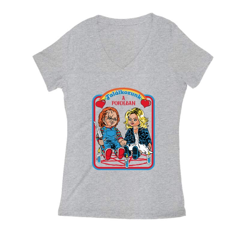 Találkozunk a pokolban Női V Kivágott póló