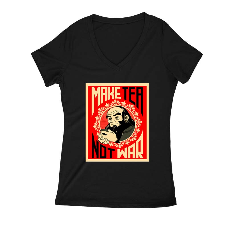 Make Tee Not War Color - Az utolsó léghajlító Női V Kivágott póló