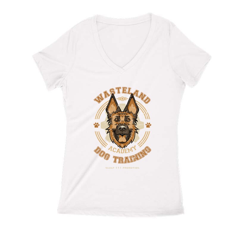Fallout- Dog training (kopott) Női V Kivágott póló