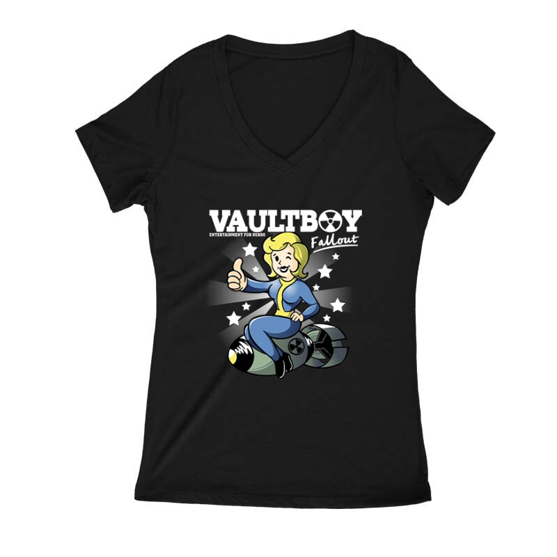 Fallout - Vaultboy Női V Kivágott póló