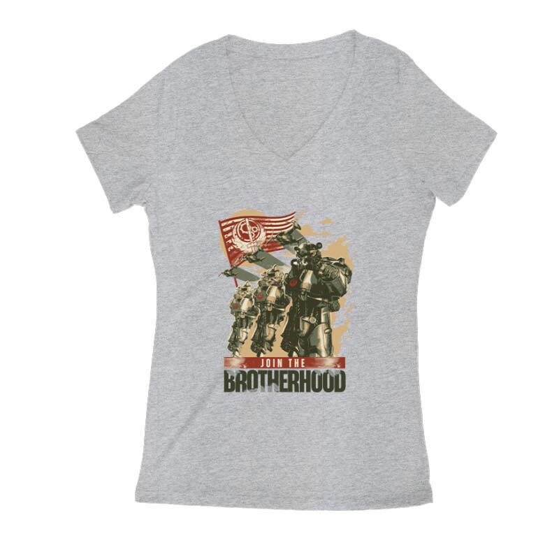 Fallout - Join the brotherhood Női V Kivágott póló