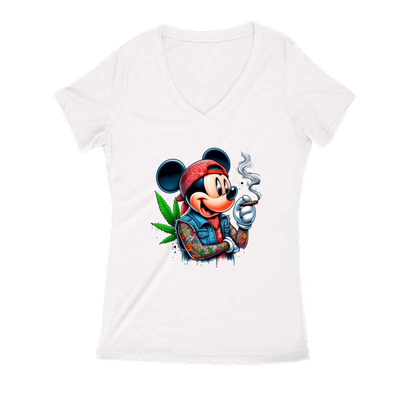 Dope Mickey 3 Női V Kivágott póló