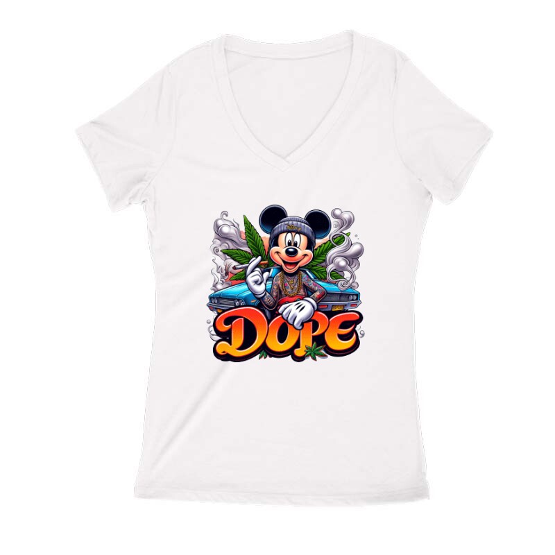 Dope Mickey 4 Női V Kivágott póló