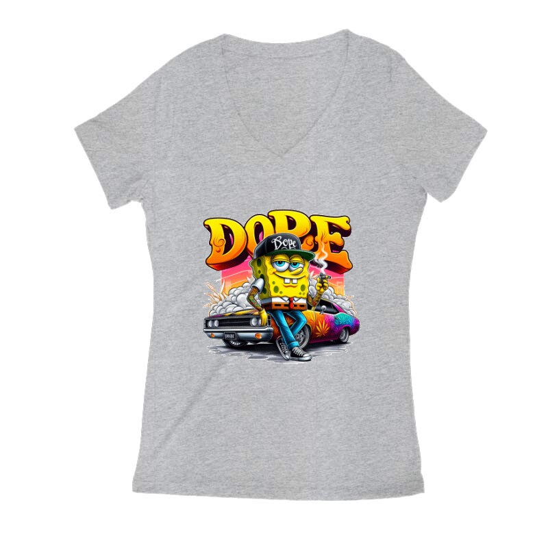 Dope Spongyabob Női V Kivágott póló