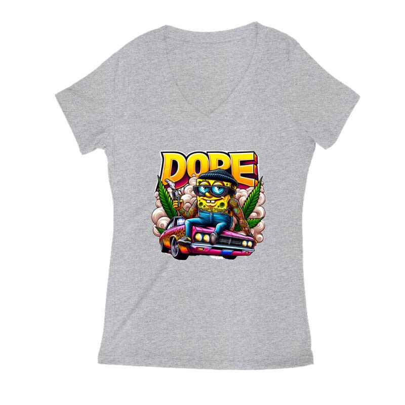 Dope Spongyabob 4 Női V Kivágott póló