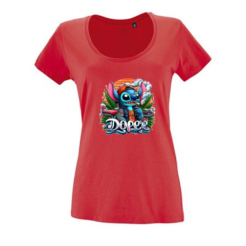 Dope Stitch Női O Nyakú Póló