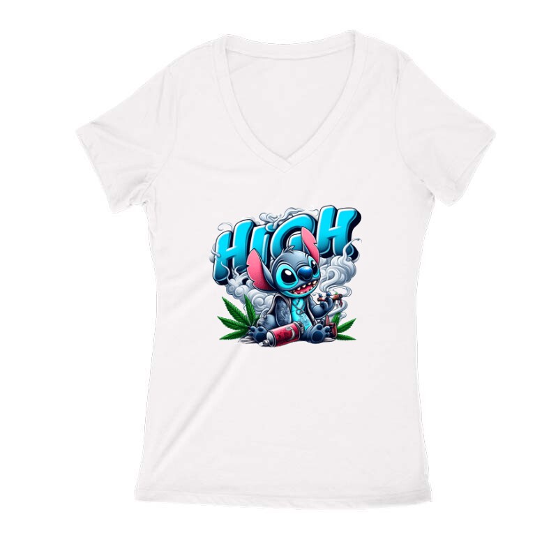 Dope Stitch 2 Női V Kivágott póló