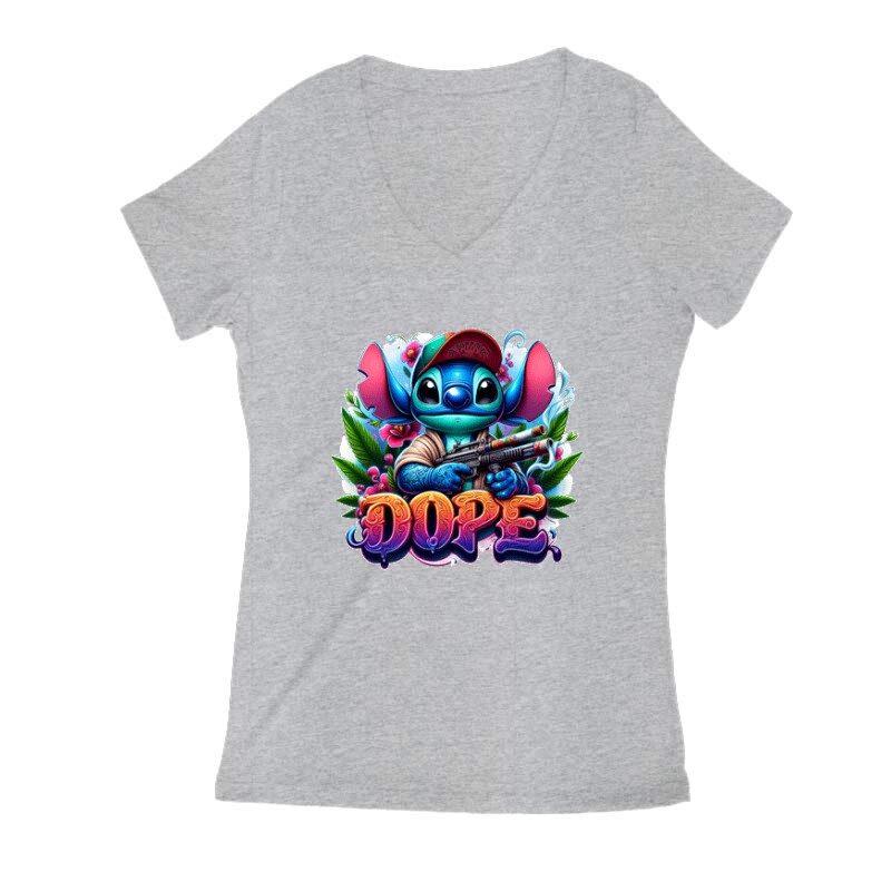 Dope Stitch 4 Női V Kivágott póló