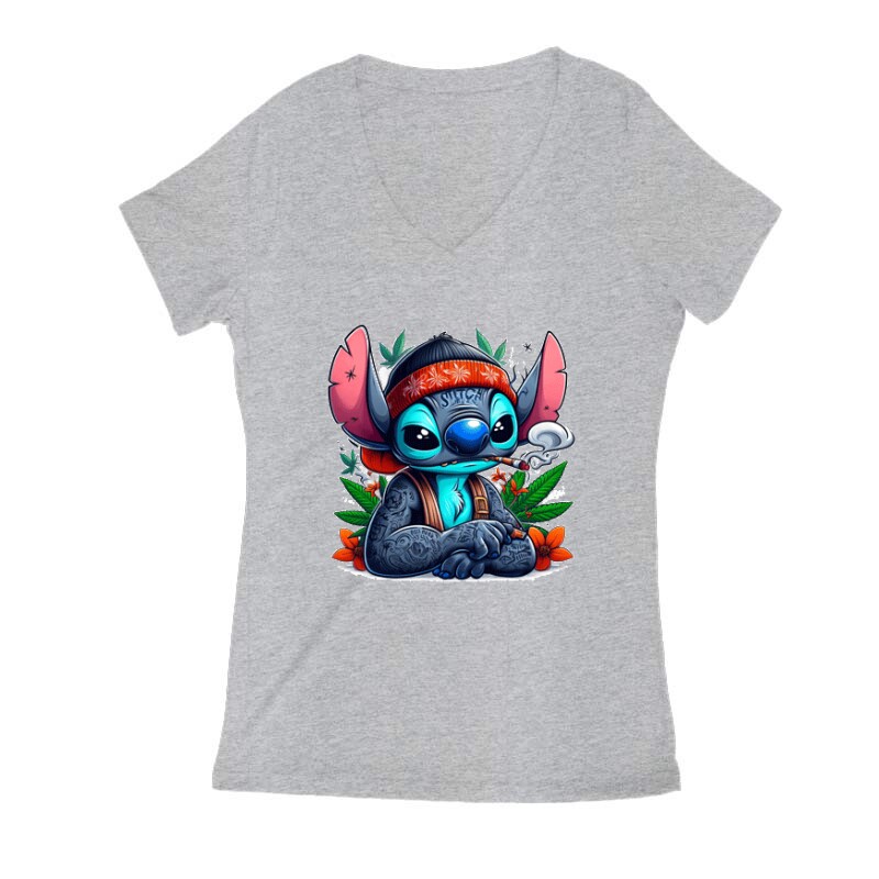 Dope Stitch 5 Női V Kivágott póló