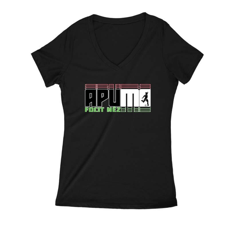 Apu ma focit néz tricolor Női V Kivágott póló