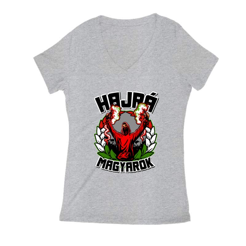 Hajrá Magyarok Női V Kivágott póló