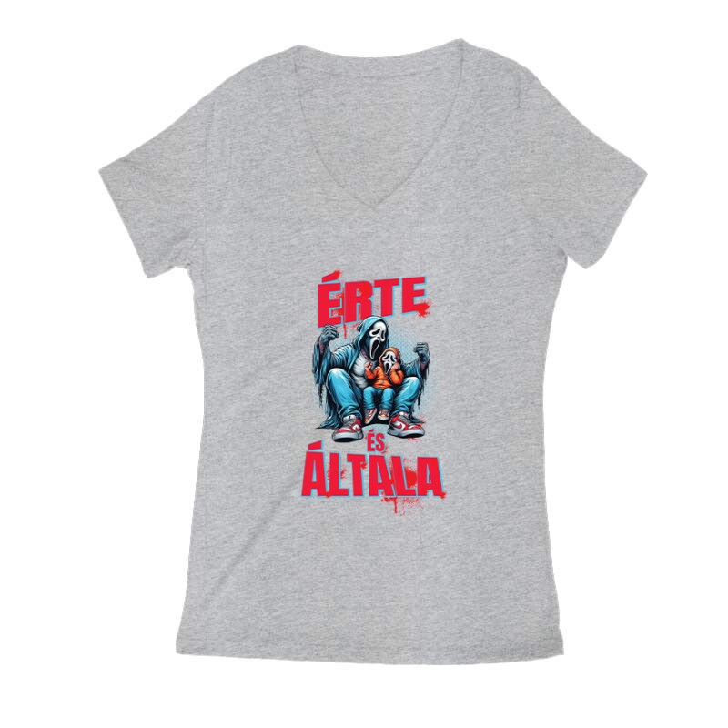 Érte és Általa - Sikoly Női V Kivágott póló
