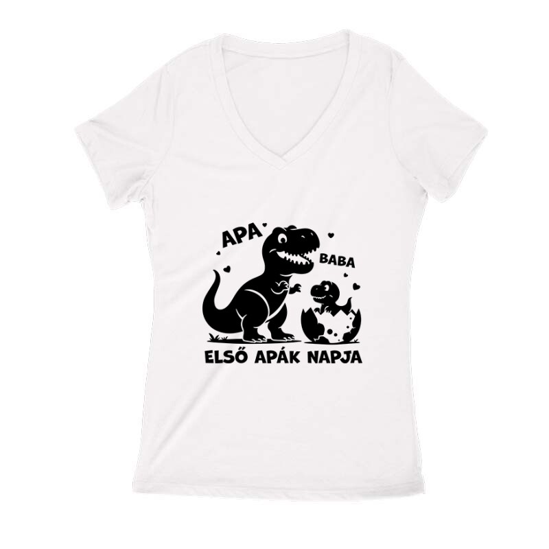 Apa Baba Dino Női V Kivágott póló