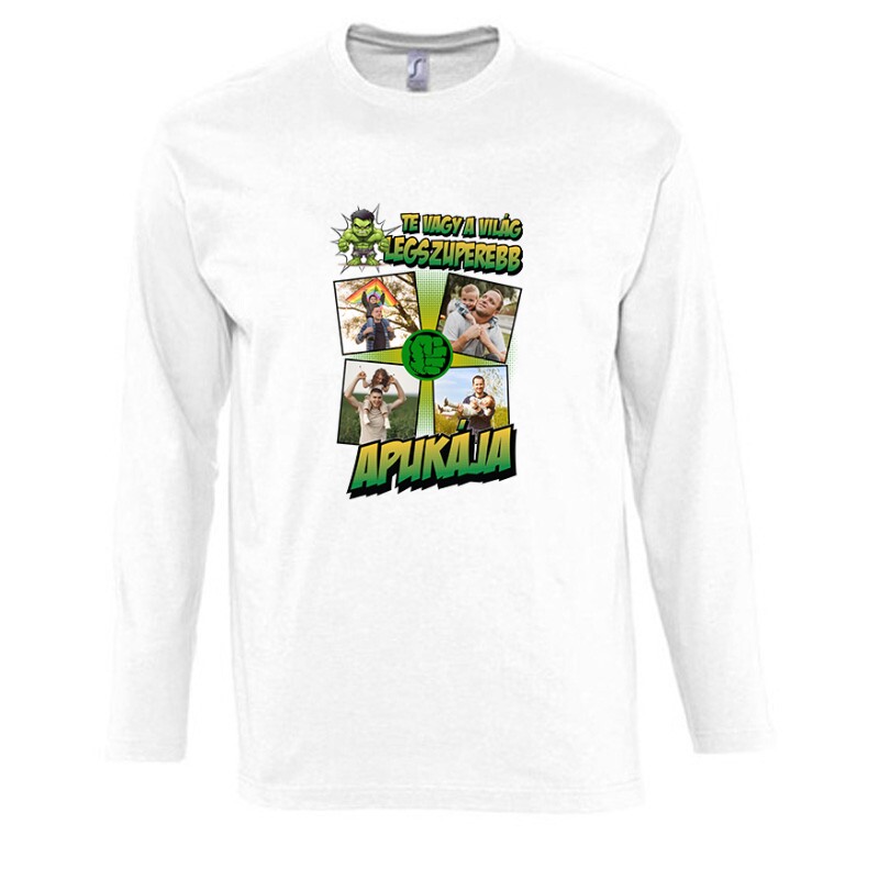 A világ legszuperebb apukája (Hulk) Fényképes Hosszú Ujjú Póló