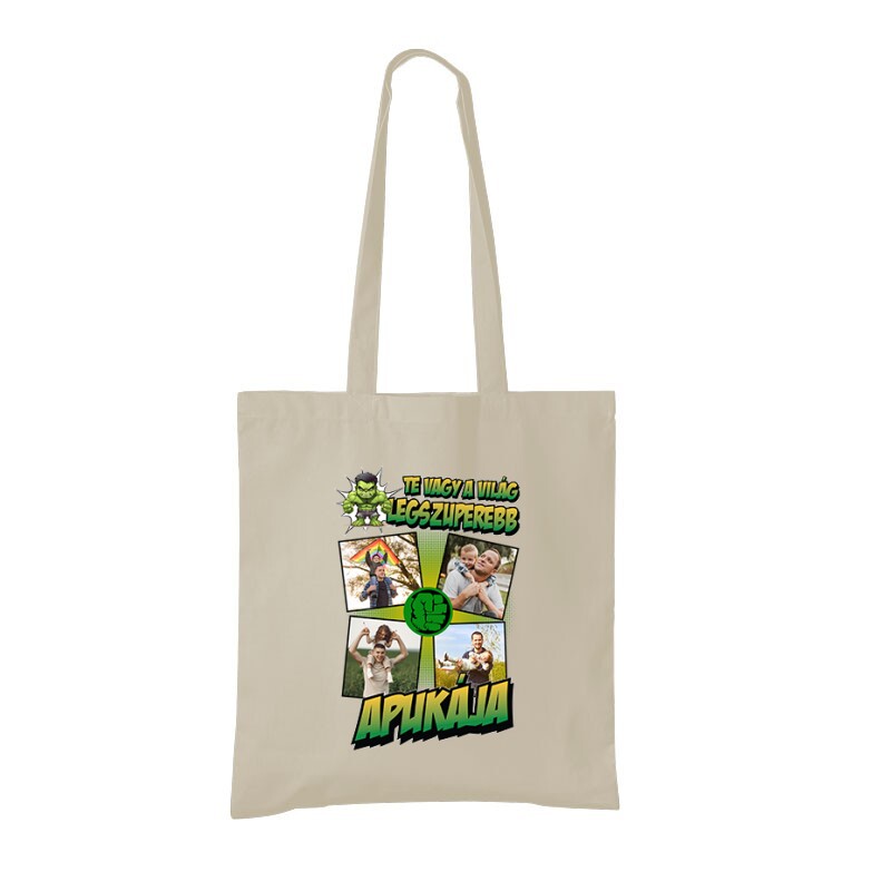 A világ legszuperebb apukája (Hulk) Fényképes Bevásárló Táska