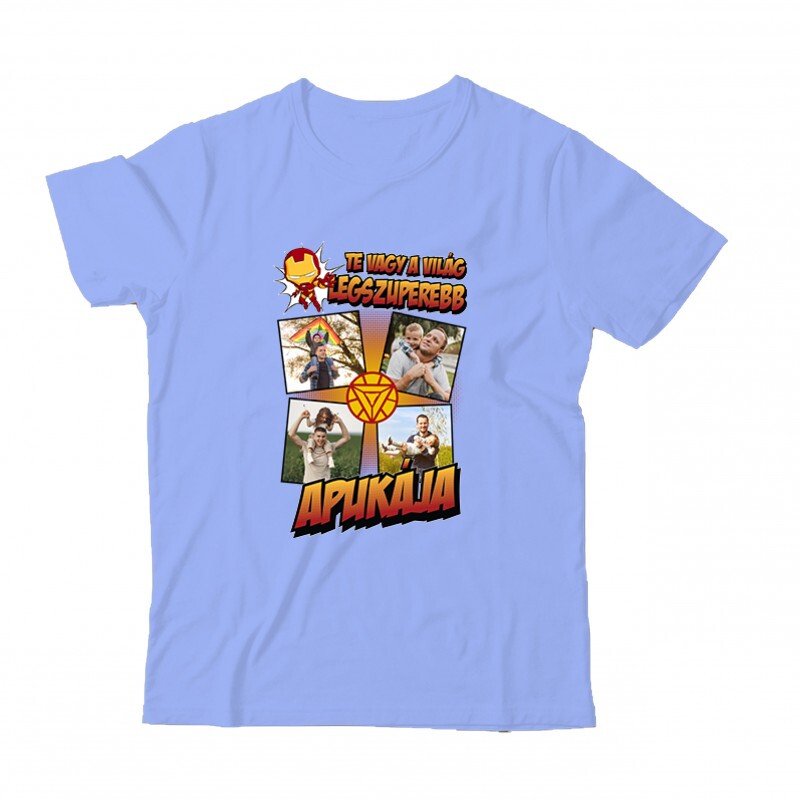 A világ legszuperebb apukája (Ironman) Fényképes Gyermek Póló