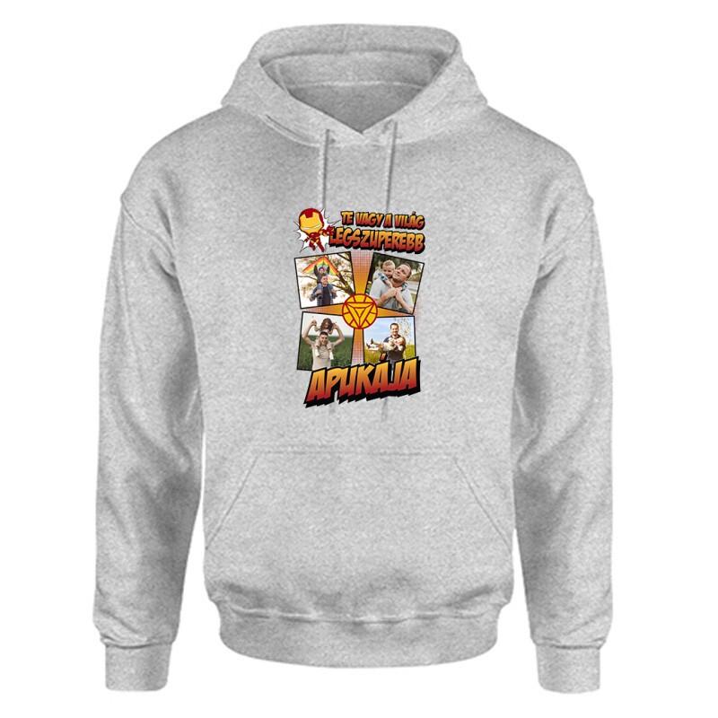 A világ legszuperebb apukája (Ironman) Fényképes Unisex Kapucnis Pulcsi