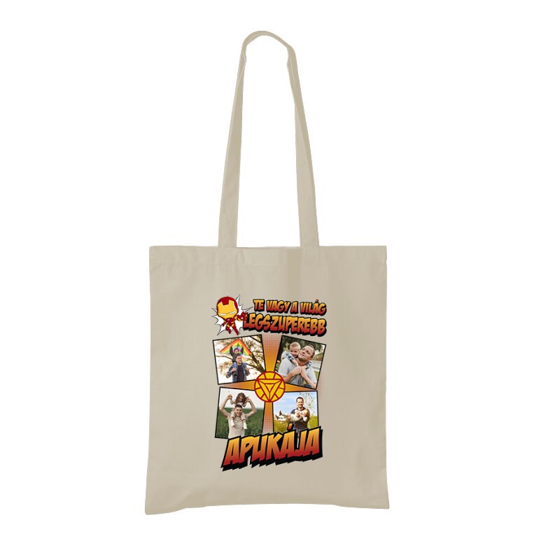 A világ legszuperebb apukája (Ironman) Fényképes Bevásárló Táska