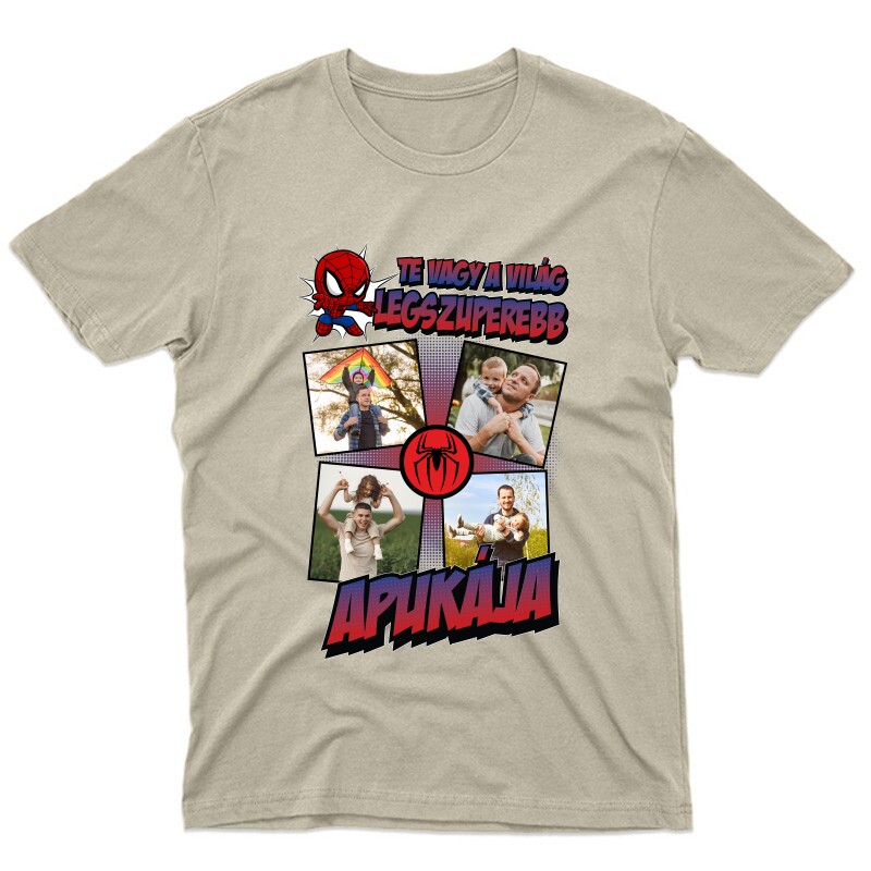 A világ legszuperebb apukája (Spiderman) Fényképes Unisex Póló