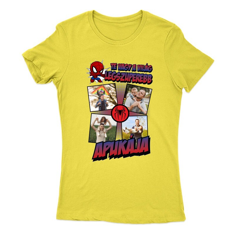 A világ legszuperebb apukája (Spiderman) Fényképes Női Póló